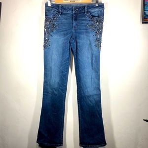 White House Black Market sparkle bootcut jeans size 4